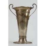 Silver Art Nouveau two handled vase: hallmarked for London 1916, height 20cm , 272g.