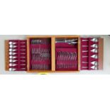 Robert Welch for Old Hall canteen of cutlery: stainless steel, in teak case, 87 pieces