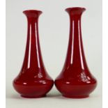 Pair of Shelly Flambe vases by Edwin Wilkes: C1920, height 17.5cm (one vase is slightly larger