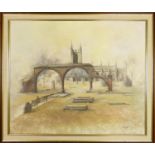 Tony Baggot, local Interest Oil on Board 'Ruins at Stoke Minster': 49.5x 59.5cm