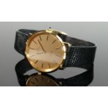 Omega De Ville wristwatch: gentlemans 20m gold & Steel wristwatch, leather strap with original box.