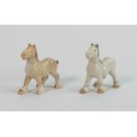 Wade Shire horse Whimsie from set 10: Together with a similar model in a different colourway. (2)