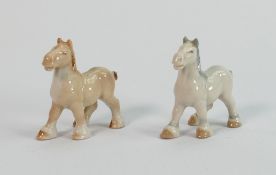 Wade Shire horse Whimsie from set 10: Together with a similar model in a different colourway. (2)