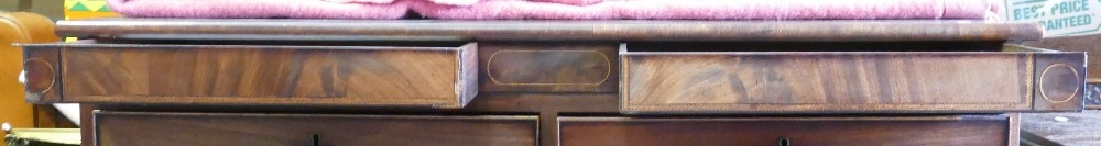 Inlaid Victorian chest of drawers: 2 over 3 in construction, with two secret drawers, bracket - Image 5 of 5