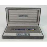 Parker Duofold marbled ingigo fountain pen with box and paperwork purchased 1990's: Appears unused