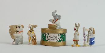 Wade drum box figures: Comprising Dora, Harpy, Trunky, Clara and Jem, Dora boxed. (5)