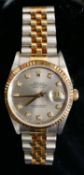 Rolex Oyster Perpetual Datejust Gents Wrist watch with 18ct gold bi metallic bracelet: Having