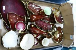 A collection of Carltonware Rouge Royale items to include: Vases, trays, bowls, jugs etc