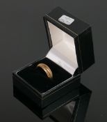 9ct gold satin band ring, QVC brand new and boxed.size P, 1.5g