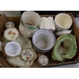 A Victorian dressing table set: together with planters (1 tray).