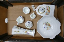 A collection of Aynsley Cottage Garden Patterned items to include: fruit bowl, vase, miniatures,