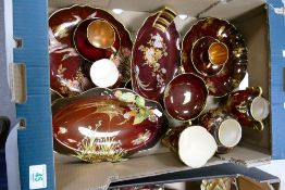 A collection of Carltonware Rouge Royale items to include: Handled dishes, bowls, Coffee Cups &