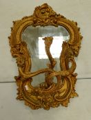 Distressed French Style Gilt Effect Candle Sconce Mirror: height 78cm