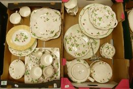 A collection of Wedgwood Seconds Wild Strawberry patterned item to include: teapot ( small nip to