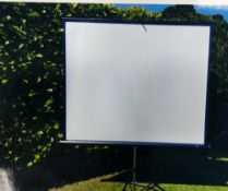 Large 70 x 70 tripod projector screen: boxed