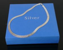 Sterling silver Italian herringbone necklace: QVC brand new and boxed, 22g.