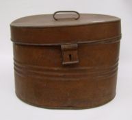 A vintage metal hat box: