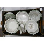 A collection of Johnson Bros Eternal Bow patterned dinnerware: