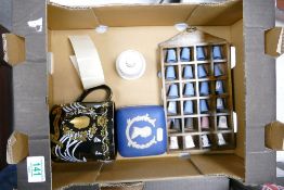 A mixed collection of Wedgwood items to include: limited edition commemorative tankard, thimble set,