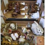 A mixed collection of items: ceramic shire horses, cottage ware items etc (2 trays).