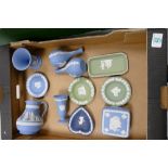 A Collection of Wedgwood Jasperware to include: jugs vases pin trays etc