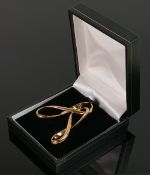 9ct gold Pair of figure of eight large earrings:, QVC brand new & boxed, 2.9g.