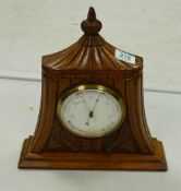 Carved Wooden Barometer in form of Military Tent: height 33cm, with carved images of Boar War Rifles