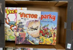 A collection of 1960's & early 70's Victor & The Sparky, & Dandy Children's Annuals