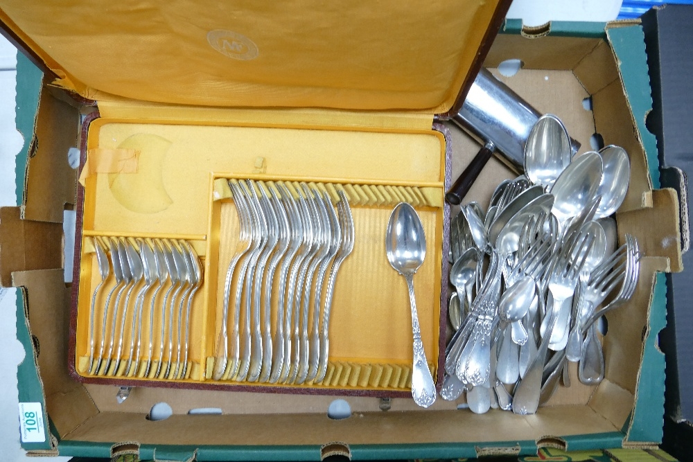 A collection of French & Continental Silver plated cutlery: