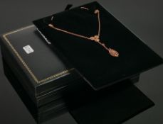 9ct rose gold scrolled ornate necklace : QVC brand new & boxed, 4.5g.