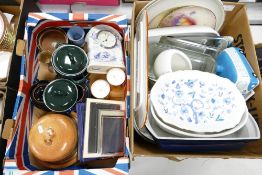 A mixed collection of items to include: silver plates picture frames, studio pottery, decorative