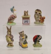 Royal Albert Beatrix Potter figures: to include Tom Thumb, Old Mr Brown, Mr Benjamin bunny, Tabbitha