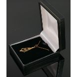 9ct gold diamond cut spiders web pendant and 18inch necklace: QVC brand new & boxed, 2.g.