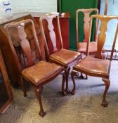 Set of 4 mahogany dining chairs: ball and claw feet to front supports (4).