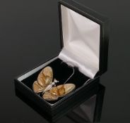 Sterling silver jasper butterfly pendant: and 17? snake necklace: QVC brand new and boxed.