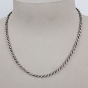 Silver rope twist 20? necklace, 11.3g.
