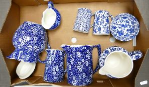 A collection of Burleigh Calico Ware to include: Lidded Pot, graduated water jugs, sugar bowl etc