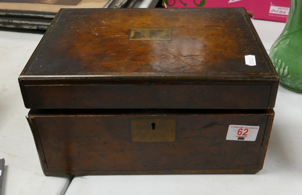 Distressed Victorian Walnut Writing Slope: