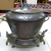 Large Heavy Copper Double Victorian Samovar: height 42cm