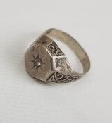 Vintage Mens Silver ring, size T, 4.5g: