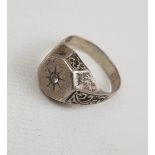 Vintage Mens Silver ring, size T, 4.5g: