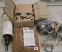 Mixed metal ware items: including approx 30kg of new brass fittings, roller etc.