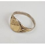 9ct gold on silver gents signet ring, size X, 4.6g: