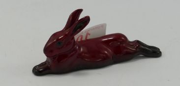 Royal Doulton Flambe Stretched Hare: length 10cm