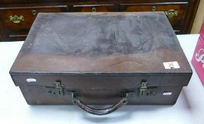 Leather Steel Locker Suitcase: length 47cm