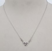 Silver pendant & 19" necklace, 2.7g: