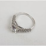 Ladies Silver solitaire ring , size R,3.g