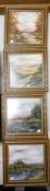 A collection of H. Betteley framed hand finished ceramic tiles(4)