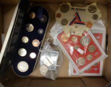 A collection of Commemorative Coins & cased Pre Decimal Sets: