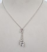 Silver ladies 17? ball necklace, 7.16g: